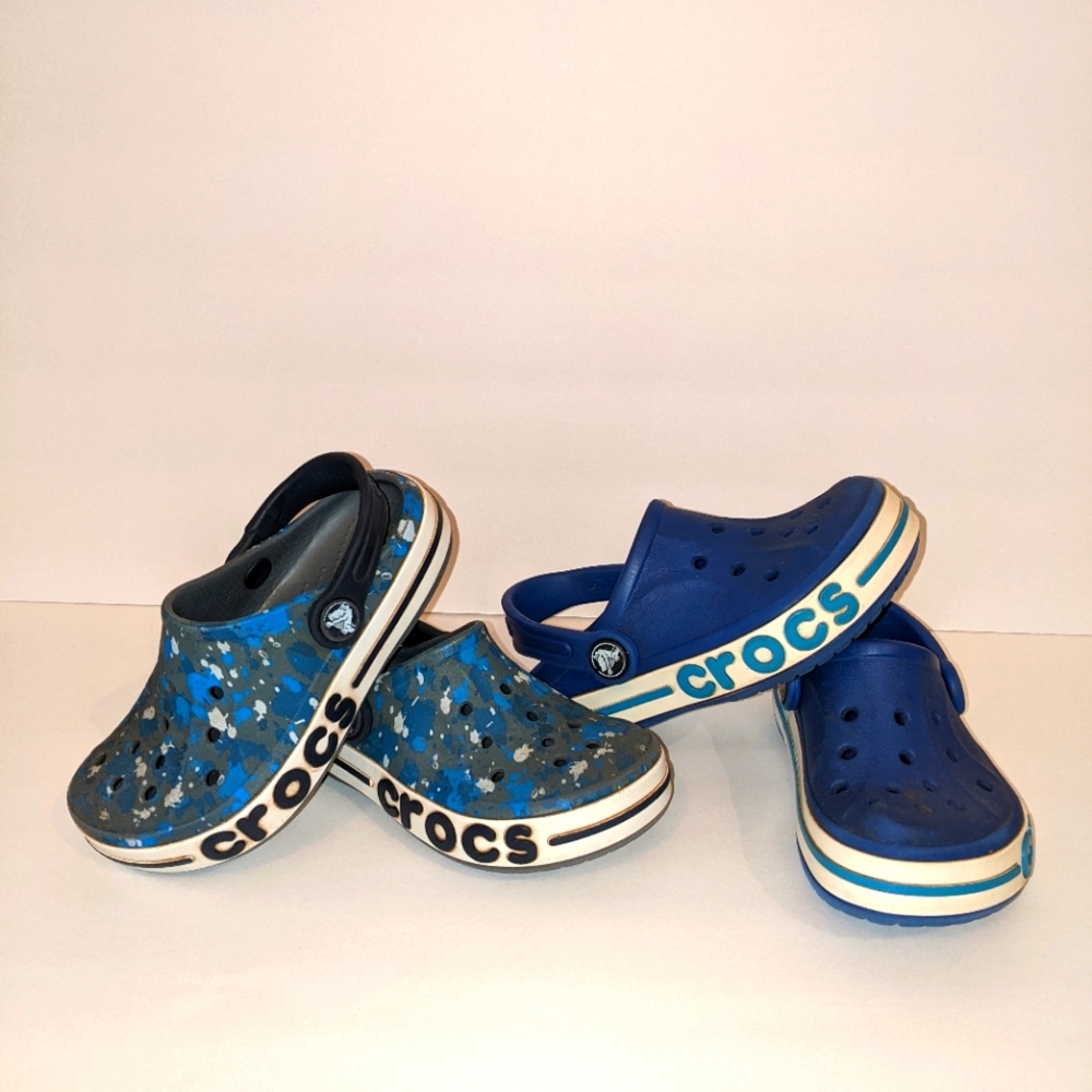 Boys Crocband Crocs Two Pair Lot C9 Clogs Shoes